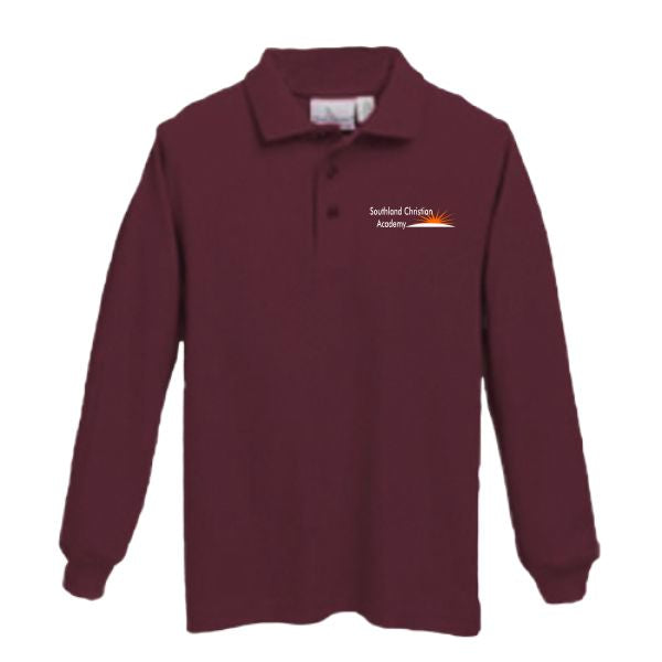 Long Sleeve Knit Polo w/Southland logo (Heatseal)