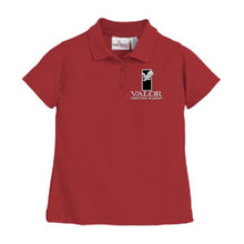 Load image into Gallery viewer, Girls Fitted Knit Polo w/Valor logo

