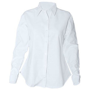 Girls Fitted Long Sleeve Oxford Shirt (No Logo)