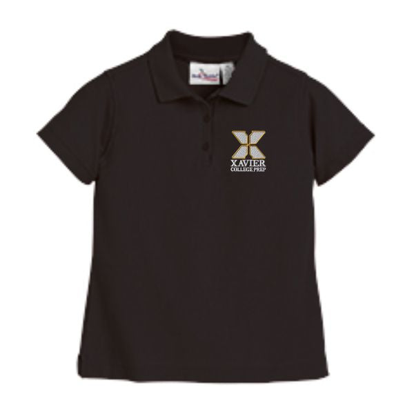 Girls Fitted Knit Polo w/Xavier logo