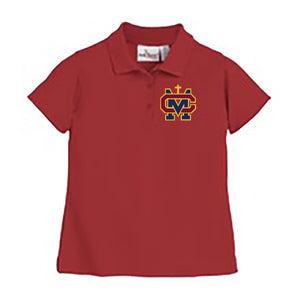 Women's Fitted Knit Polo w/ Cantwell Sacred Heart Embroidered Logo Grades 9-12