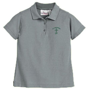 Girls Fitted Knit Polo w/ St. James logo