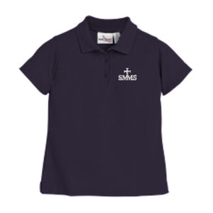 Girls Fitted Knit Polo w/ St. Margaret Mary logo