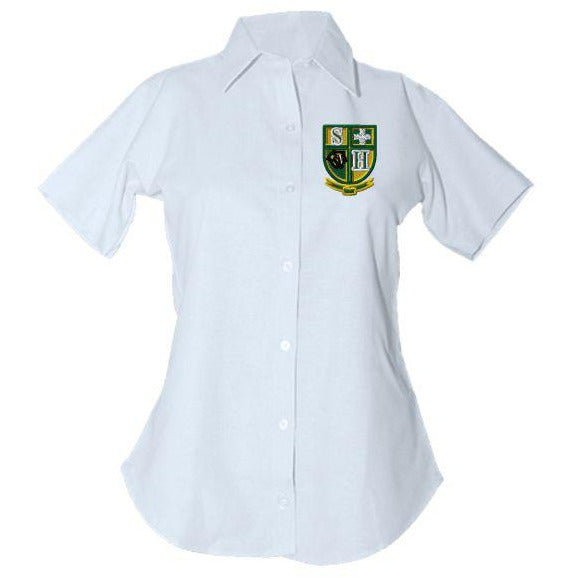 Women's Fitted Oxford Shirt w/Hilary logo (Grades 5-8)