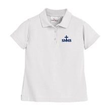 Load image into Gallery viewer, Girls Fitted Knit Polo w/ St. Margaret Mary logo
