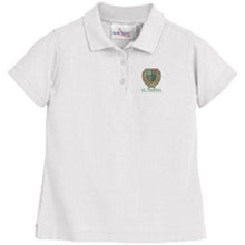 Load image into Gallery viewer, Girls Fitted Knit Polo w/ St. Theresa logo
