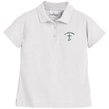 Load image into Gallery viewer, Girls Fitted Knit Polo w/ St. James logo
