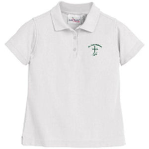 Girls Fitted Knit Polo w/ St. James logo