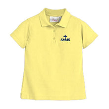 Load image into Gallery viewer, Girls Fitted Knit Polo w/ St. Margaret Mary logo
