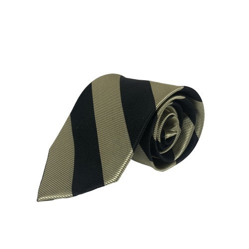 Tie - Khaki/Black Striped Xavier