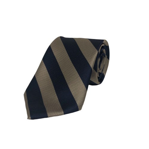 Tie - Khaki/Navy Striped