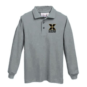 Knit Long Sleeve Polo w/Xavier logo
