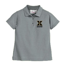 Load image into Gallery viewer, Girls Fitted Knit Polo w/Xavier logo
