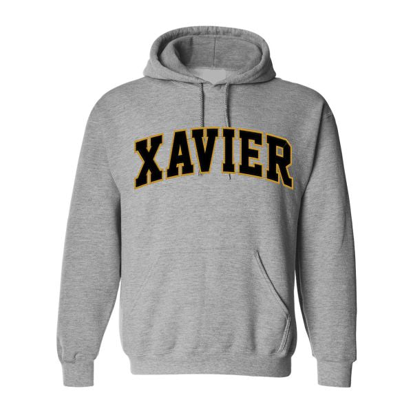 Hooded Sweatshirt w/ Xavier Tackle Twill Embroidered Logo Grades 9-12