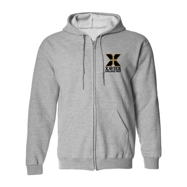Xavier Zip Hooded Sweatshirt w/ small logo