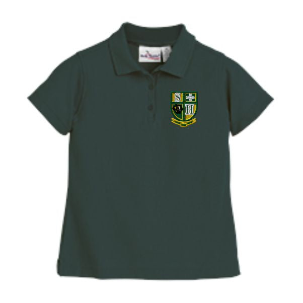 Girls Fitted Knit Polo w/Hilary logo