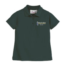 Load image into Gallery viewer, Girls Fitted Knit Polo w/ South Bay Christian School embroidered logo
