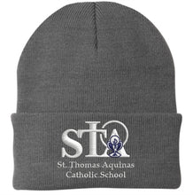 Load image into Gallery viewer, Beanie w/ St. Thomas Aquinas Embroidered Logo Grades TK-8
