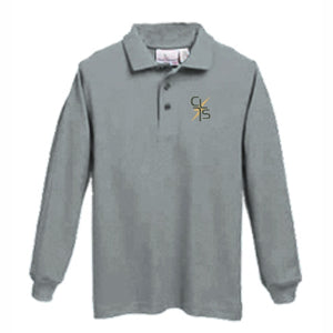 Long Sleeve Knit Polo w/Christ Lutheran logo
