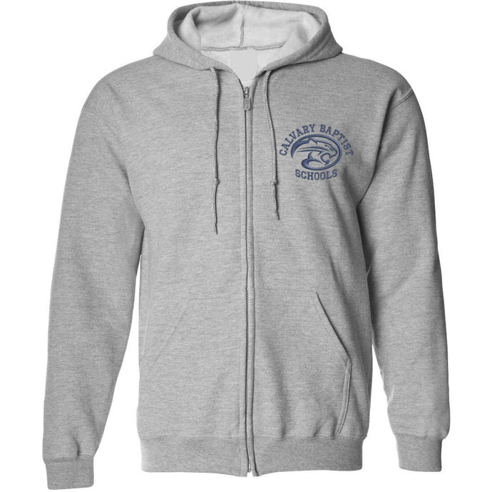 Zip Hood Sweatshirt w/ Calvary Embroidered Logo Grades K-12