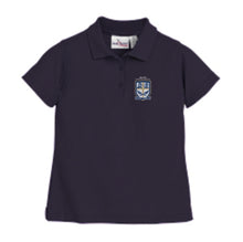 Load image into Gallery viewer, Girls Fitted Knit Polo w/OLPH embroidered logo
