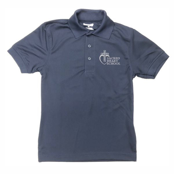 Basic Navy Dri Fit Polo w/Sacred Heart Embroidered Logo Preschool