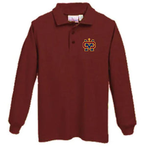 Basic Long Sleeve Knit Polo w/ Cantwell Sacred Heart Embroidered Logo Grades 9-12