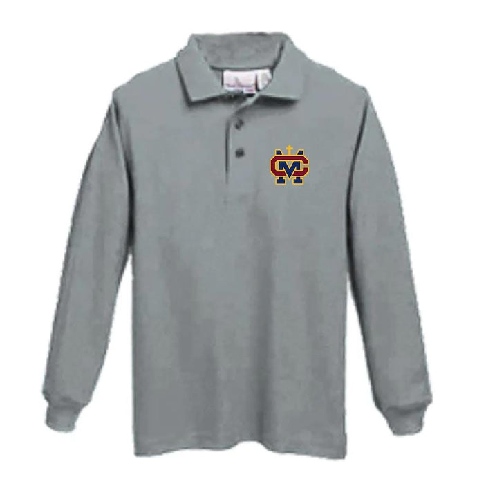Basic Long Sleeve Knit Polo w/ Cantwell Sacred Heart Embroidered Logo Grades 9-12