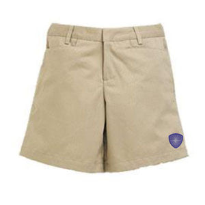 Girl's Flat Front Shorts w/ Desert Christian logo
