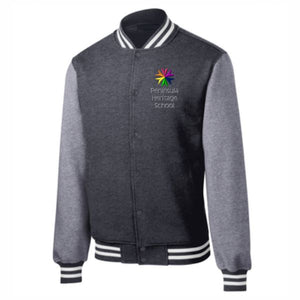Varsity Letterman Style Jacket w/ Peninsula Heritage Embroidered Logo Grades 6-8 Only and Adults