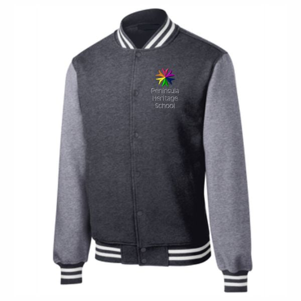 Varsity Letterman Style Jacket w/ Peninsula Heritage Embroidered Logo Grades 6-8 Only and Adults