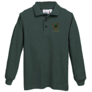 Long Sleeve Knit Polo w/ St. Theresa logo