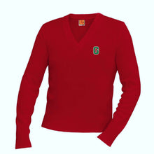 Load image into Gallery viewer, V-Neck Sweater w/Garces Embroidered Logo Grades 9-12
