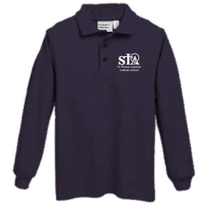 Long sleeve Knit Polo w/St. Thomas embroidered logo