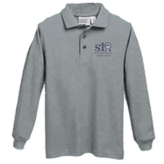Long sleeve Knit Polo w/St. Thomas embroidered logo