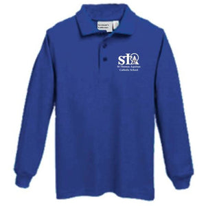 Long sleeve Knit Polo w/St. Thomas embroidered logo