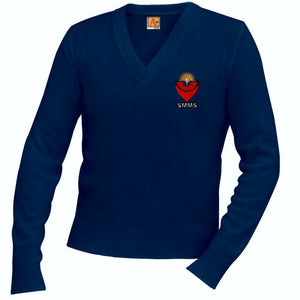 V-Neck Sweater w/ St. Margaret Mary Embroidered Logo Mandatory for Mass Grades TK-8