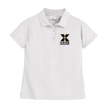 Load image into Gallery viewer, Girls Fitted Knit Polo w/Xavier logo
