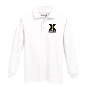 Knit Long Sleeve Polo w/Xavier logo