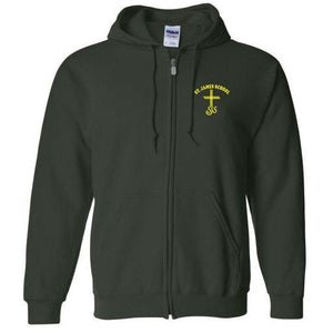 Zip Hood Sweatshirt w/ St. James logo